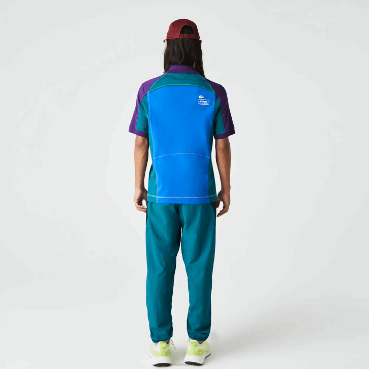 homens Lacoste azul verde roxo 7w6 polo mini piquê stretch regular fit tradicional 08D0693