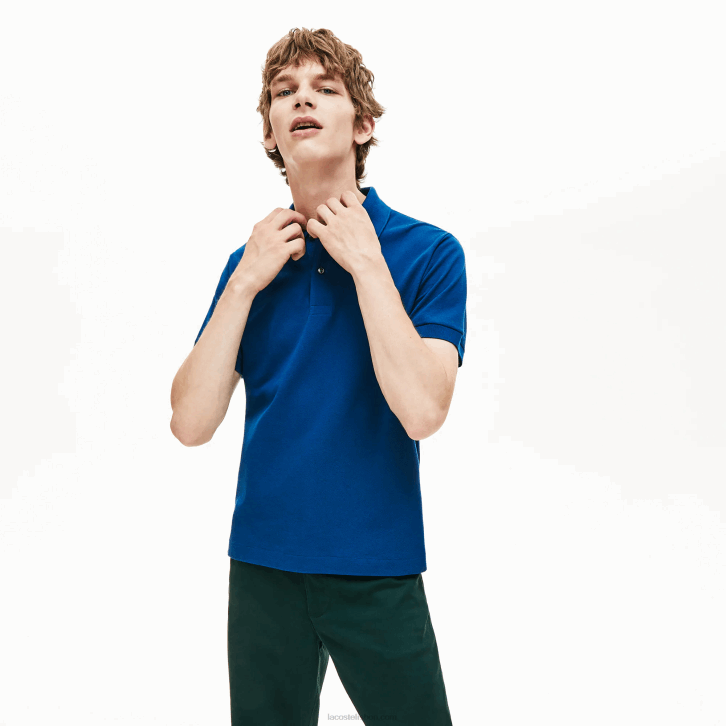 homens Lacoste azul z1g polo l.12.12 original 08D0642