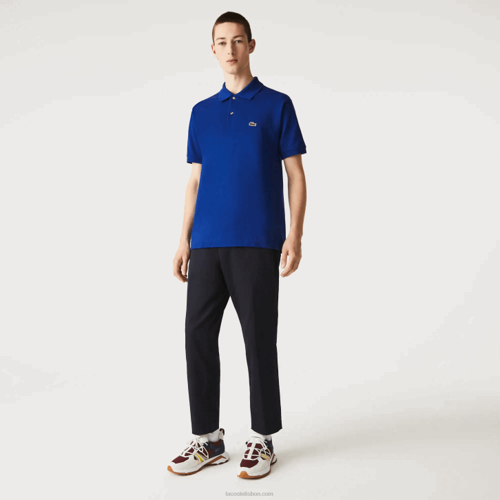 homens Lacoste bdm azul polo l.12.12 original 08D0875