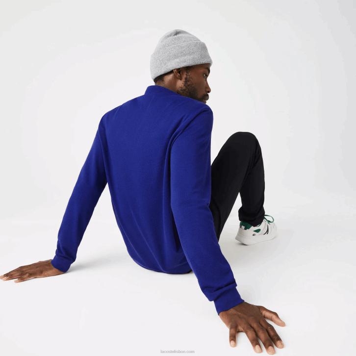 homens Lacoste bdm azul polo manga longa L.12.12 original 08D0864