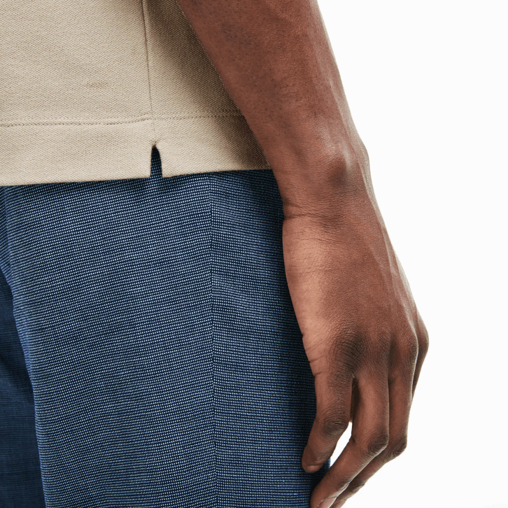 homens Lacoste bege ae0 polo smart paris em piquê de algodão elástico 08D079