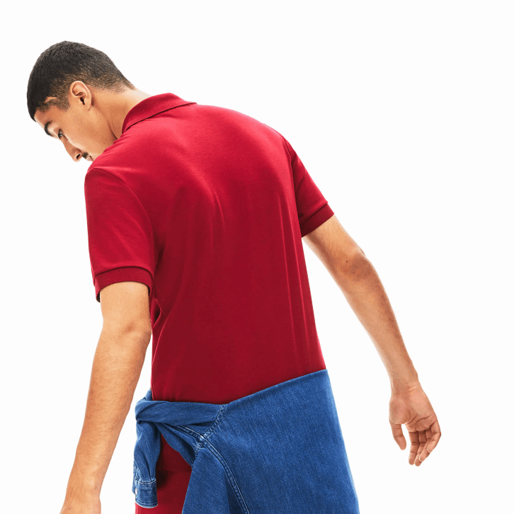 homens Lacoste bordeaux 476 polo de algodão pima de ajuste regular 08D0258