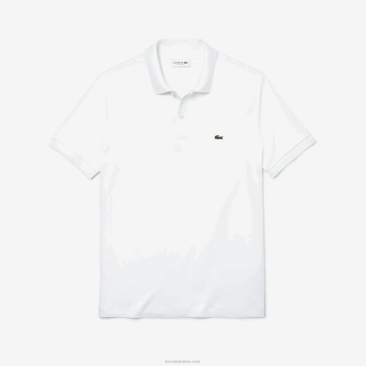 homens Lacoste branco 001 polo de algodão pima de ajuste regular 08D0802