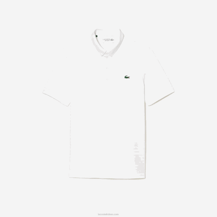 homens Lacoste branco 001 polo de golfe respirável texturizado esportivo 08D069