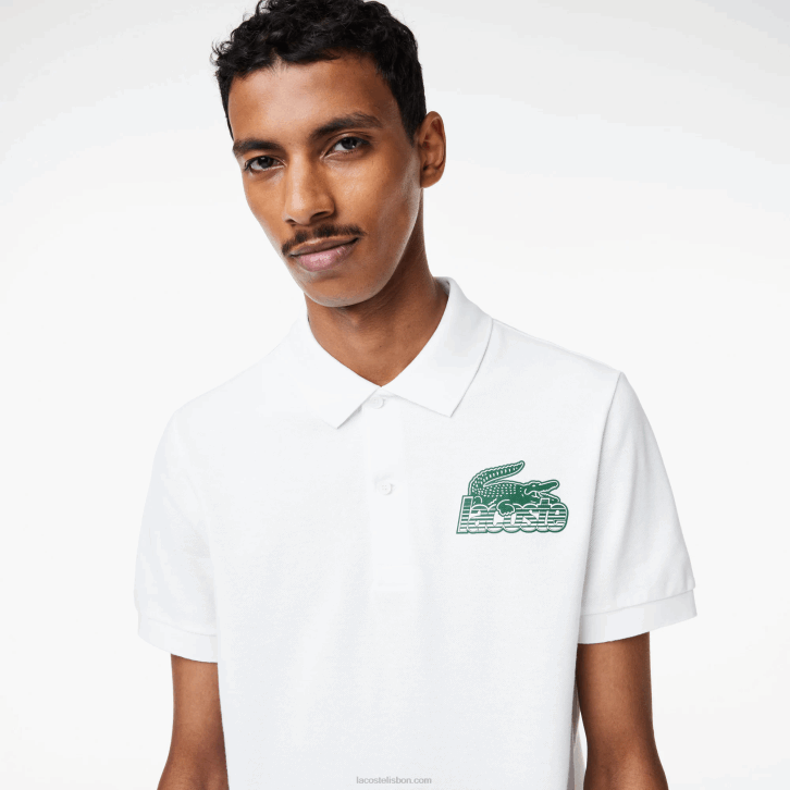 homens Lacoste branco 001 polo mini piquê de algodão 08D0101