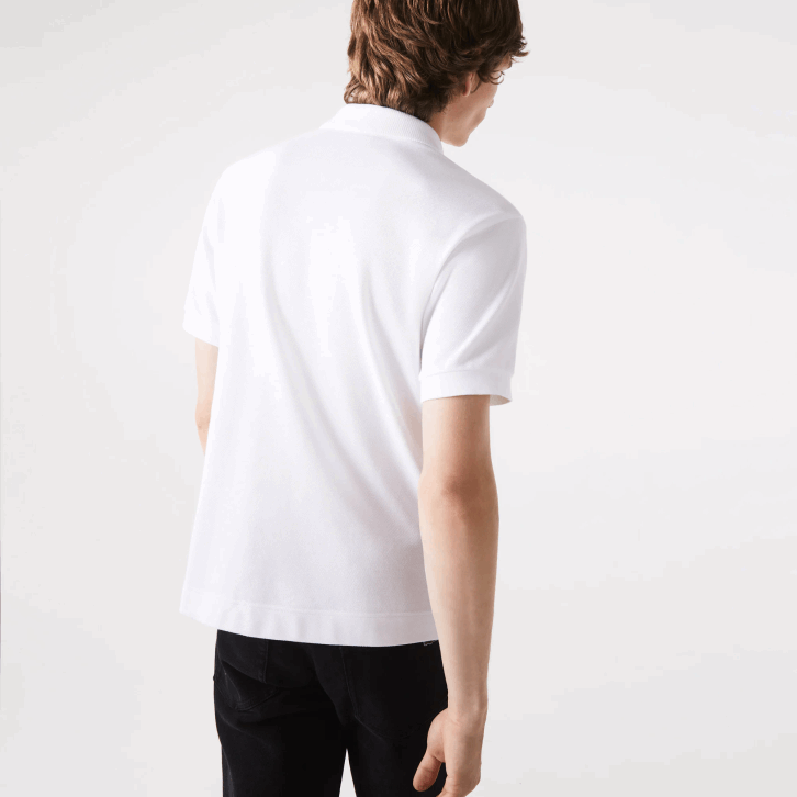 homens Lacoste branco 001 polo original l.12.12 com piquê de algodão pesado 08D0249