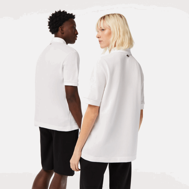 homens Lacoste branco 001 polo original l.12.12 folgado 08D0231