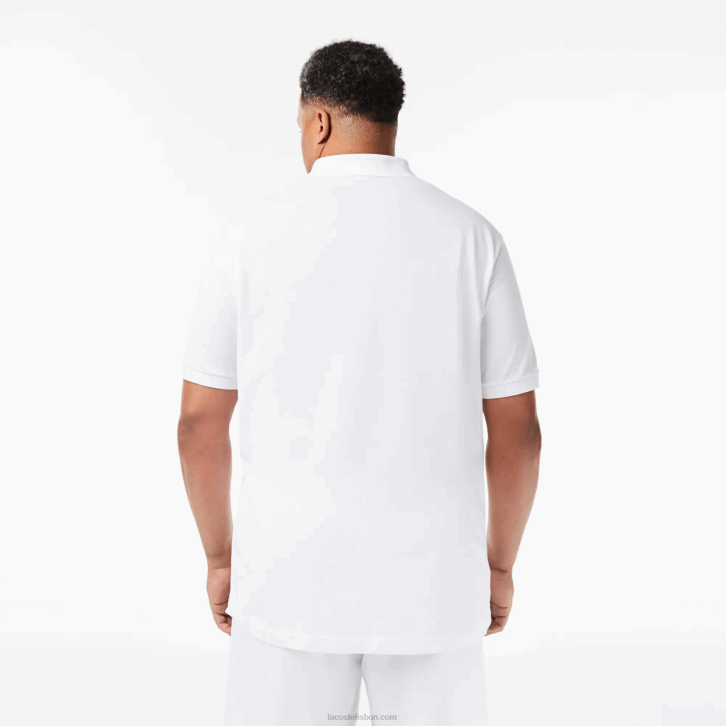 homens Lacoste branco 001 polo petit piquet de algodão - plus size - alto 08D0187