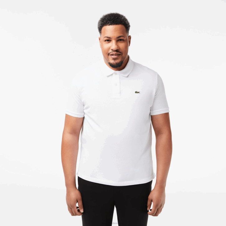 homens Lacoste branco 001 polo slim fit L.12.12 original 08D0158