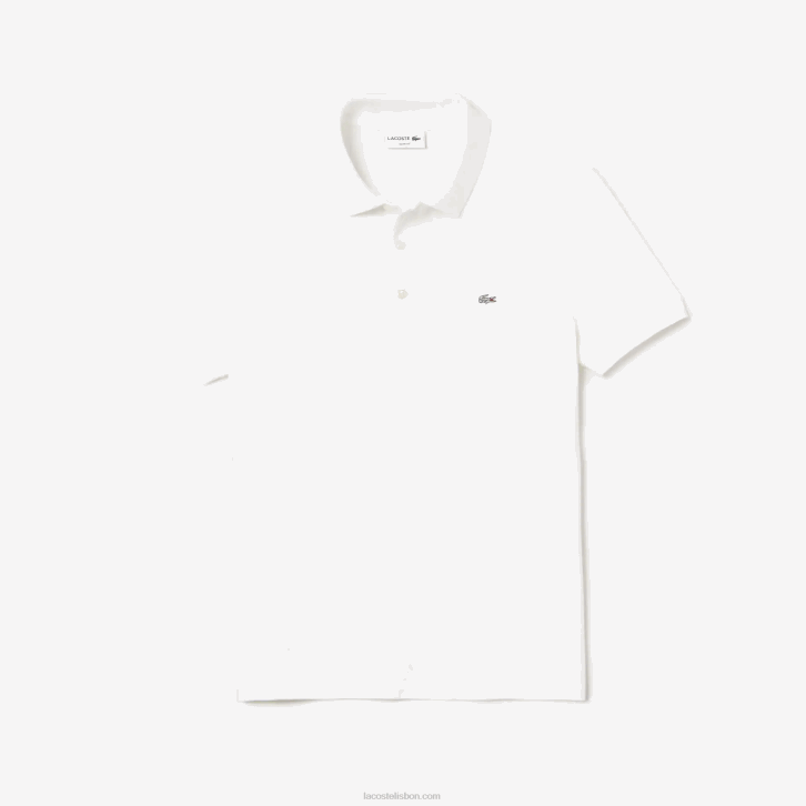 homens Lacoste branco 001 polo slim fit petit pique stretch 08D0564