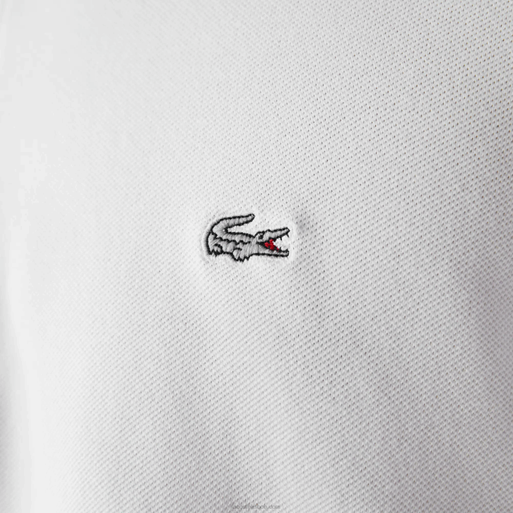 homens Lacoste branco 001 polo slim fit petit pique stretch 08D0564