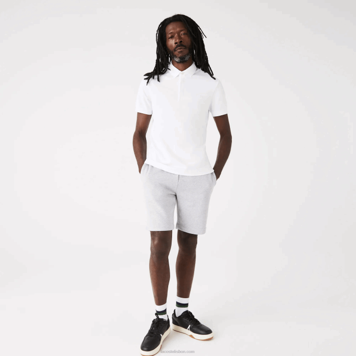 homens Lacoste branco 001 polo smart paris em piquê de algodão elástico 08D080