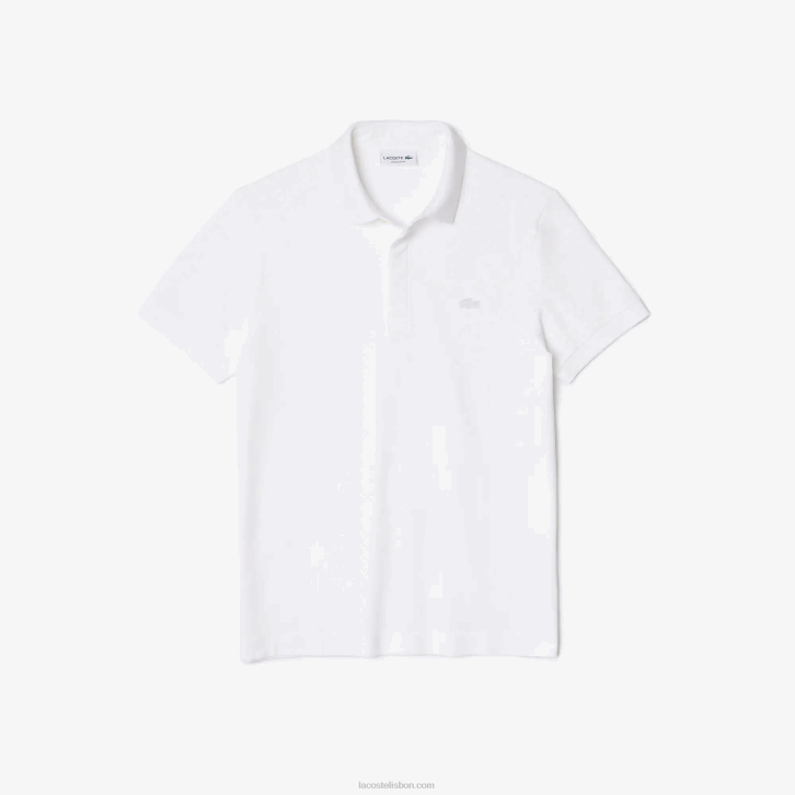 homens Lacoste branco 001 polo smart paris em piquê de algodão elástico 08D080