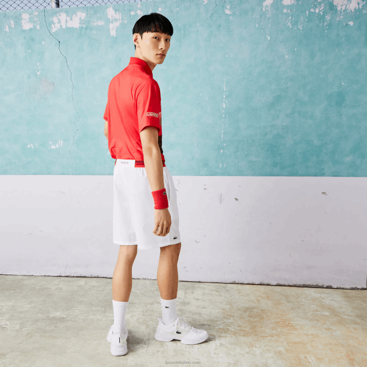homens Lacoste branco 001 shorts esportivos x novak djokovic light stretch 08D01533