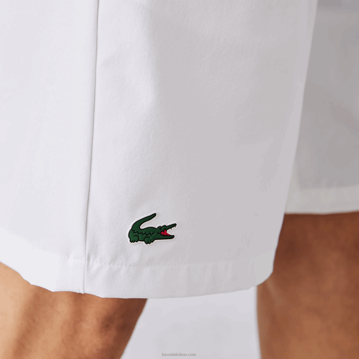 homens Lacoste branco 001 shorts esportivos x novak djokovic light stretch 08D01533