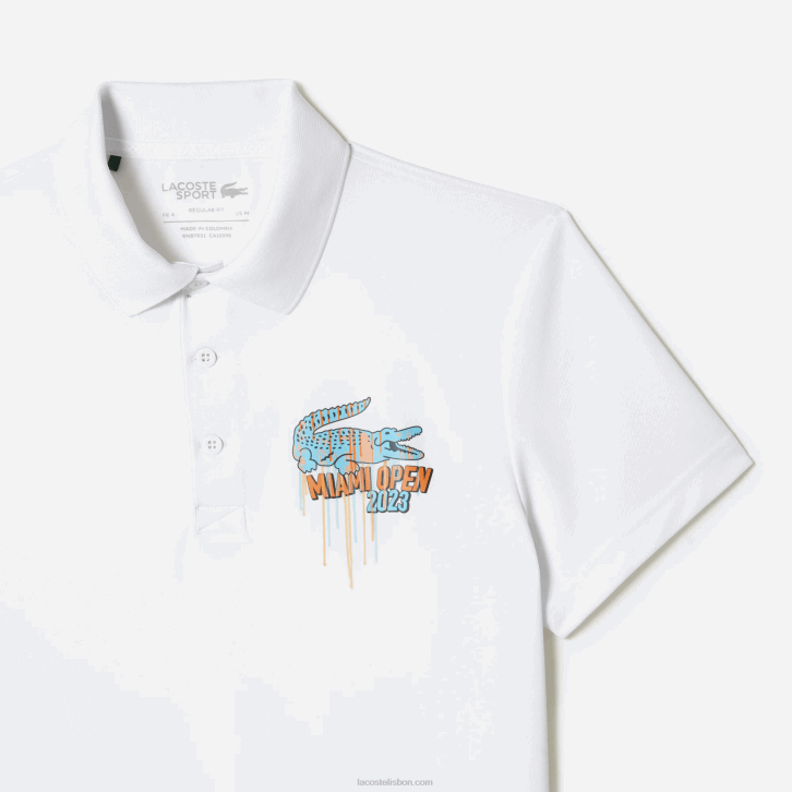 homens Lacoste branco 001 sport miami open edition piquê polo 08D0205