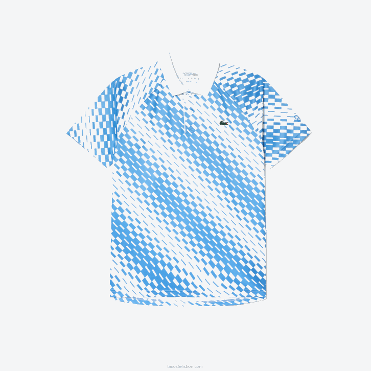 homens Lacoste branco azul ga7 tênis x novak djokovic versão fã polo 08D0109