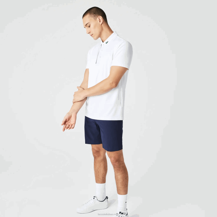 homens Lacoste branco azul marinho 522 camisa pólo de golfe jersey esporte 08D0595