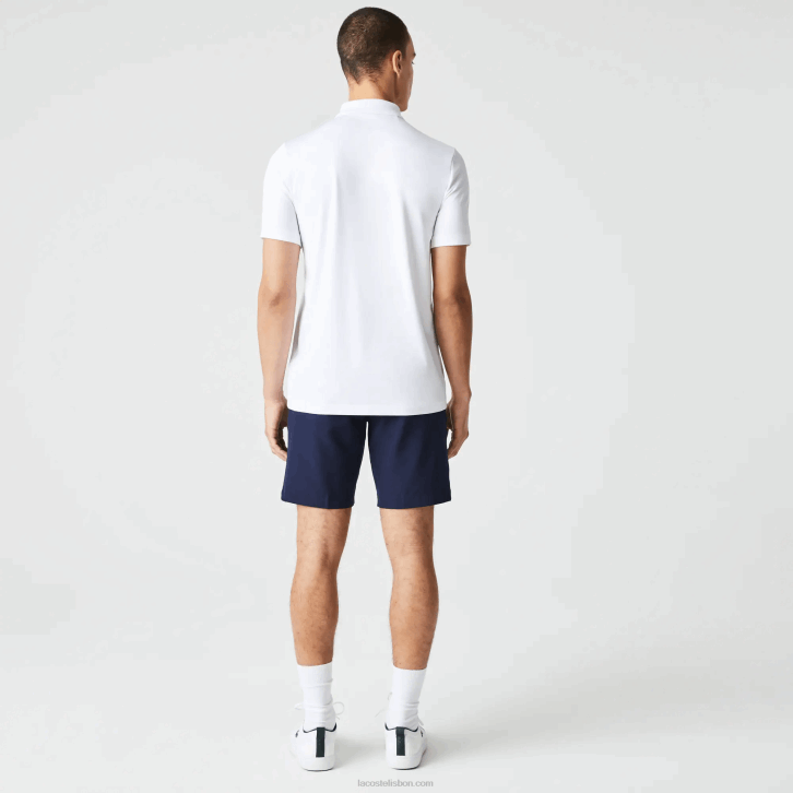 homens Lacoste branco azul marinho 522 camisa pólo de golfe jersey esporte 08D0595