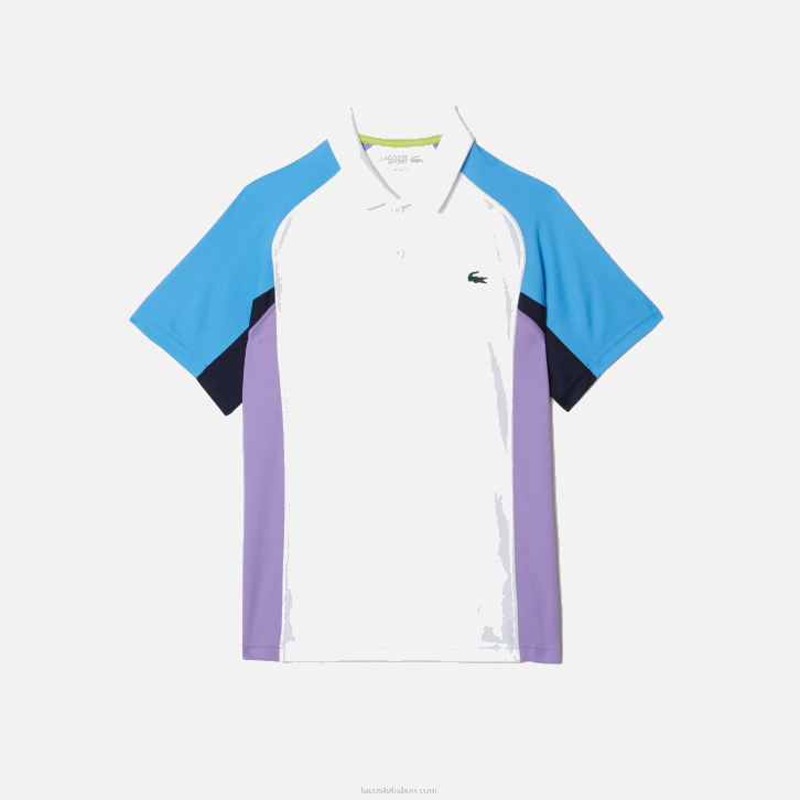 homens Lacoste branco azul marinho roxo 6hu polo de tênis esportivo termorregulador 08D0779