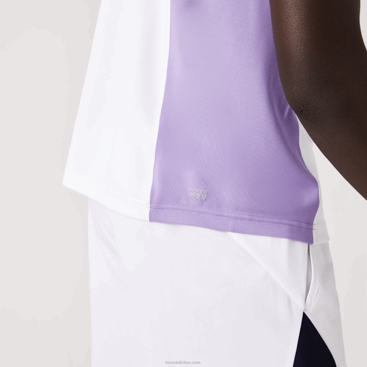 homens Lacoste branco azul marinho roxo 6hu polo de tênis esportivo termorregulador 08D0779