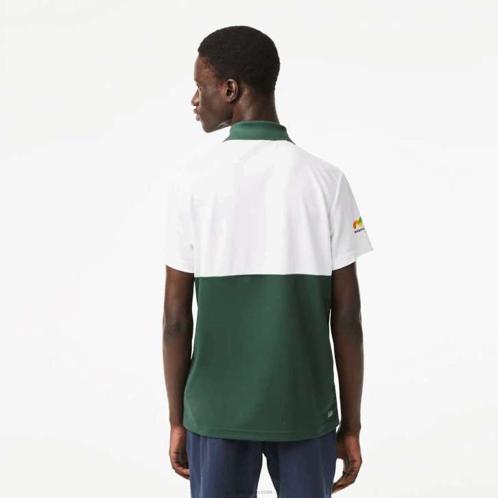 homens Lacoste branco laranja verde t0i polo listrado sport miami open edition 08D0239