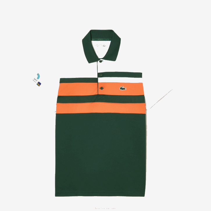 homens Lacoste branco laranja verde t0i polo listrado sport miami open edition 08D0239