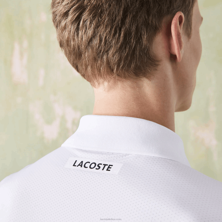 homens Lacoste branco preto azul x87 pólo de tênis esportivo ultra-dry piquê 08D0785