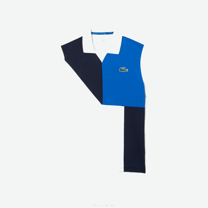 homens Lacoste branco preto azul x87 pólo de tênis esportivo ultra-dry piquê 08D0785