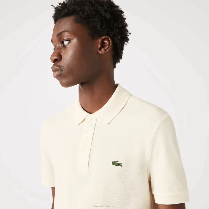homens Lacoste branco xfj polo slim fit L.12.12 original 08D0159