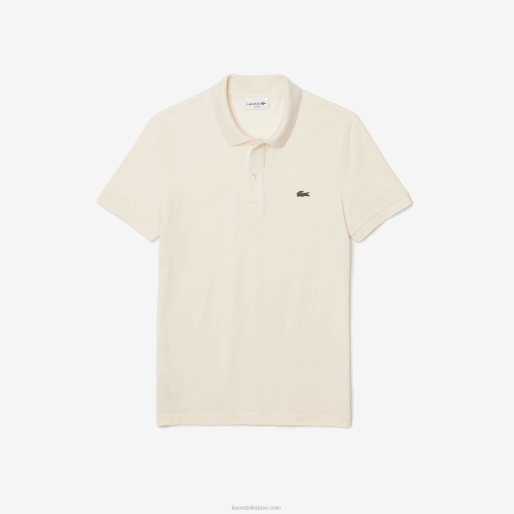 homens Lacoste branco xfj polo slim fit L.12.12 original 08D0159