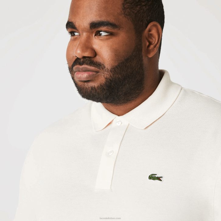 homens Lacoste branco xfj polo slim fit L.12.12 original 08D0159