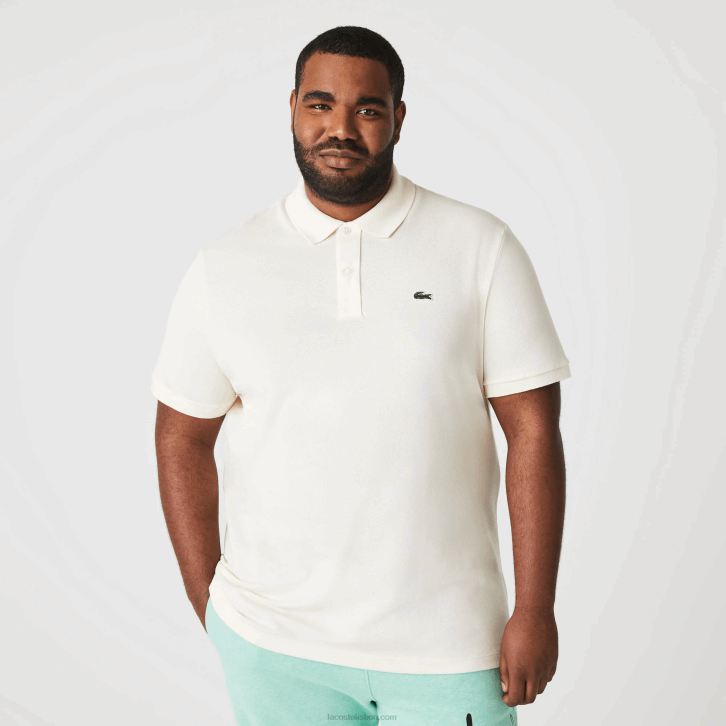 homens Lacoste branco xfj polo slim fit L.12.12 original 08D0159