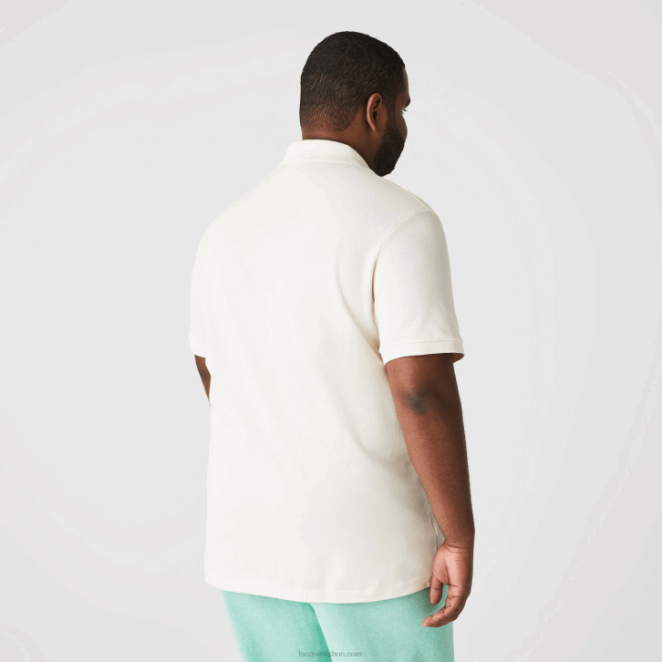 homens Lacoste branco xfj polo slim fit L.12.12 original 08D0159