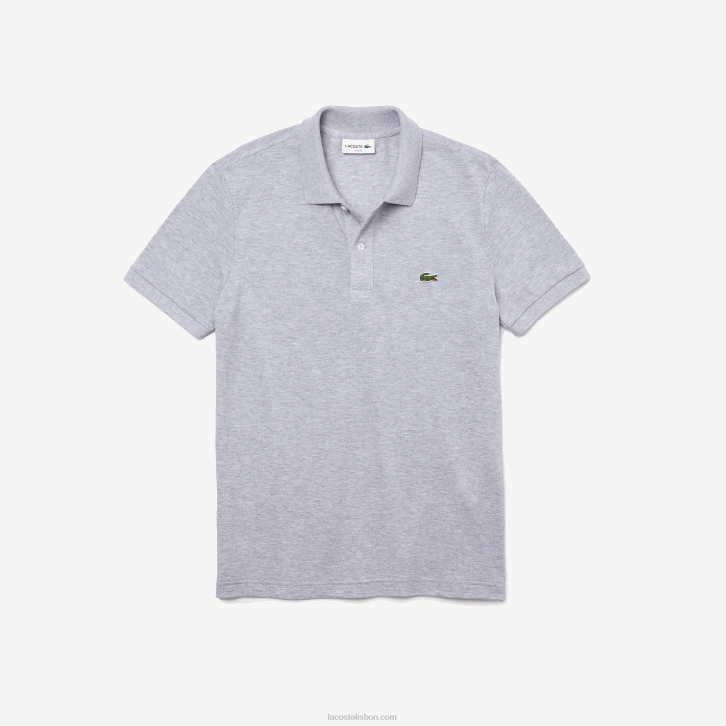homens Lacoste chine cinza cca polo slim fit L.12.12 original 08D0766
