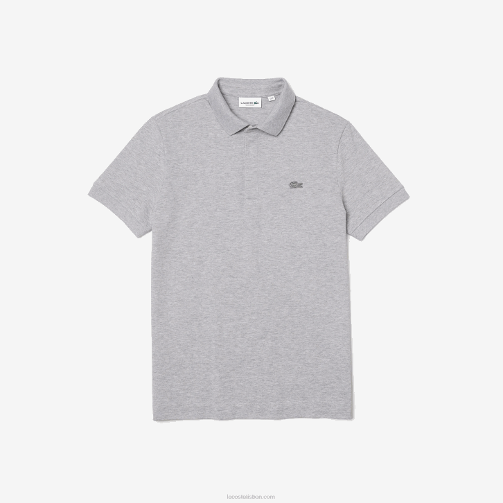 homens Lacoste chine cinza cca polo smart paris em piquê de algodão elástico 08D0659