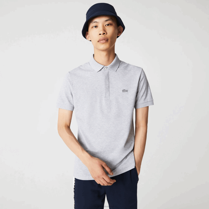 homens Lacoste chine cinza cca polo smart paris em piquê de algodão elástico 08D0659