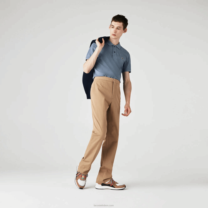 homens Lacoste chinelo azul 1gf polo slim fit L.12.12 original 08D0883