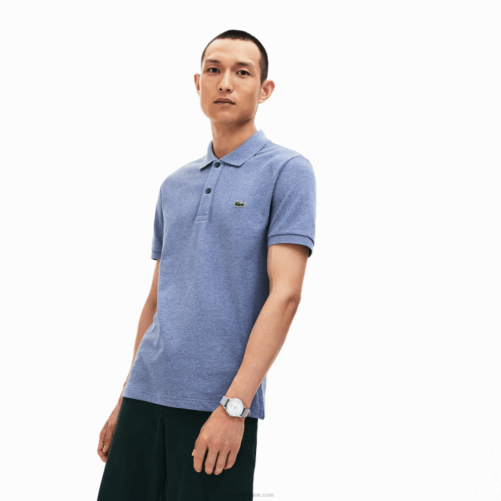 homens Lacoste chinelo azul 1gf polo slim fit L.12.12 original 08D0883