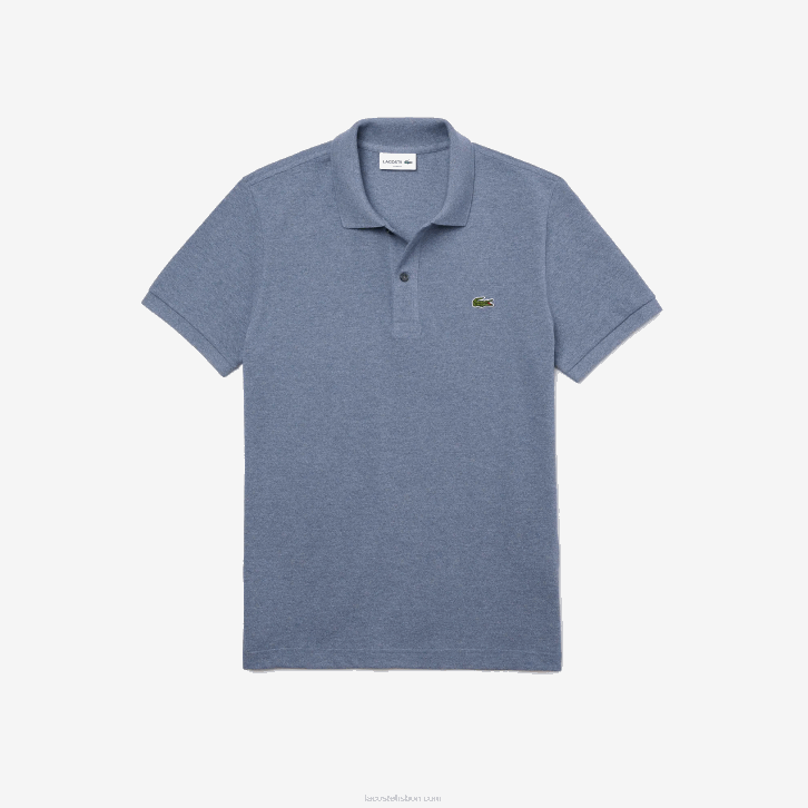 homens Lacoste chinelo azul 1gf polo slim fit L.12.12 original 08D0883
