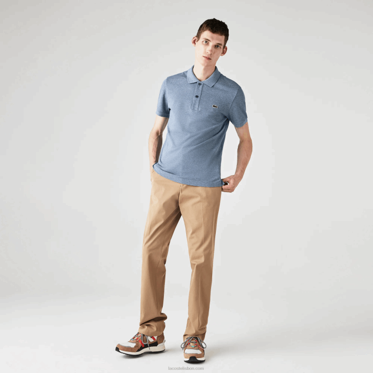 homens Lacoste chinelo azul 1gf polo slim fit L.12.12 original 08D0883