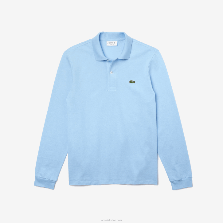 homens Lacoste hbp azul polo manga longa L.12.12 original 08D0643
