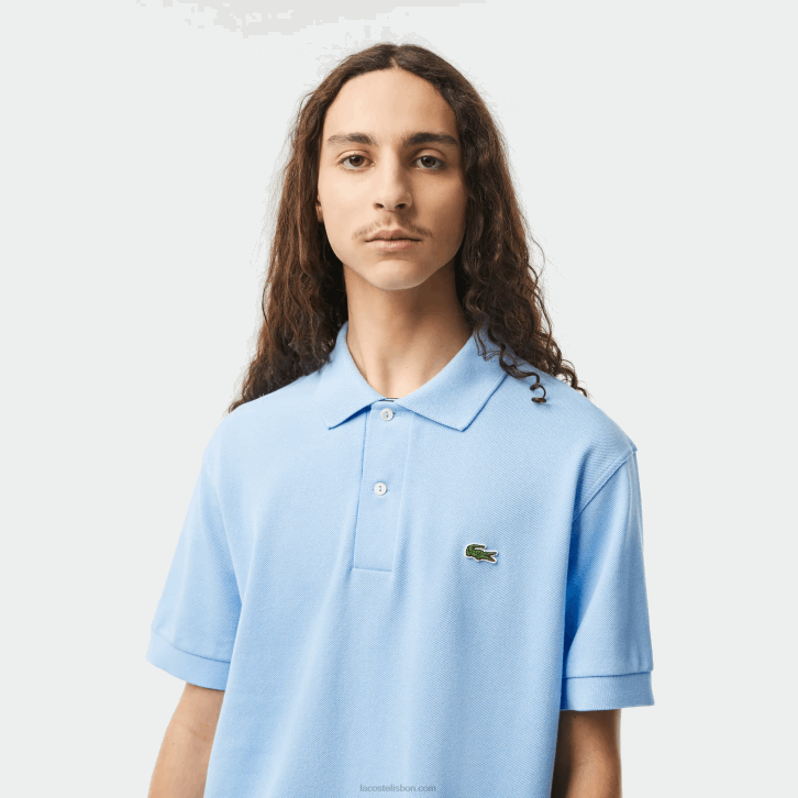 homens Lacoste hbp azul polo original l.12.12 com piquê de algodão pesado 08D0251