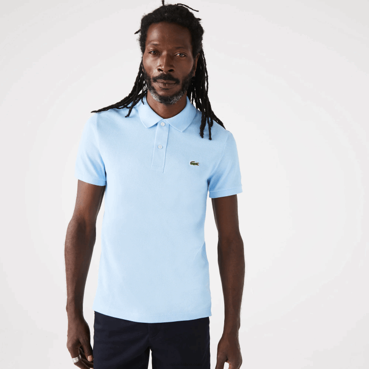 homens Lacoste hbp azul polo slim fit L.12.12 original 08D0751