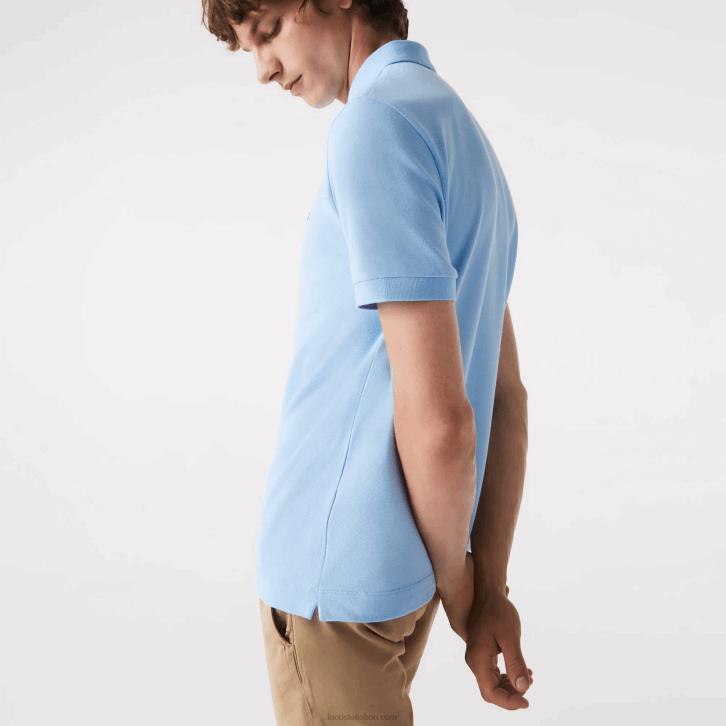 homens Lacoste hbp azul polo smart paris em piquê de algodão elástico 08D0857