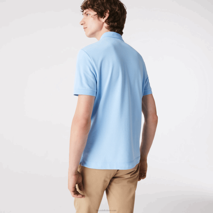 homens Lacoste hbp azul polo smart paris em piquê de algodão elástico 08D0857