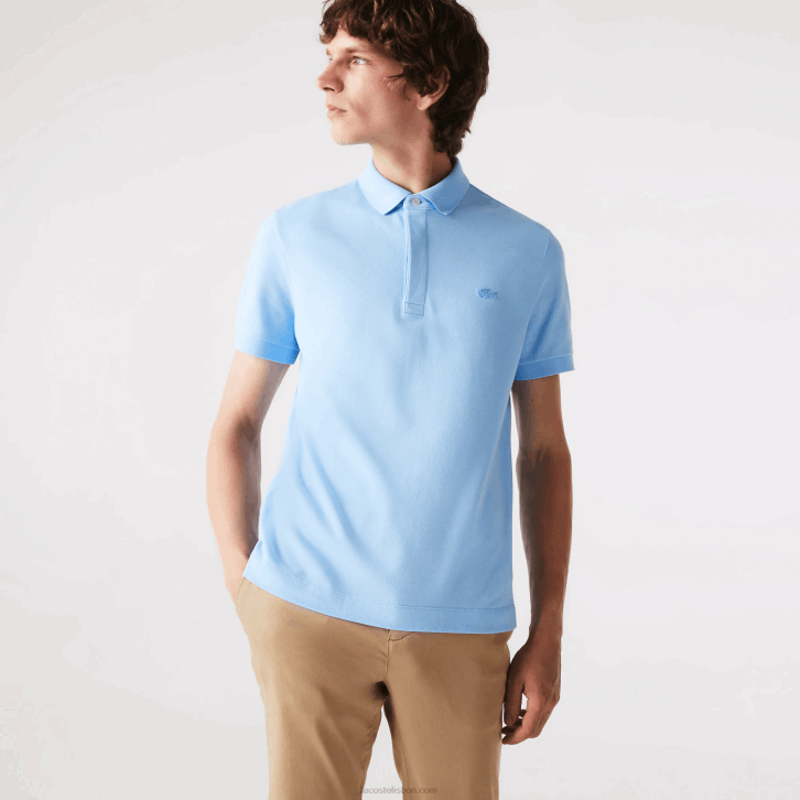 homens Lacoste hbp azul polo smart paris em piquê de algodão elástico 08D0857