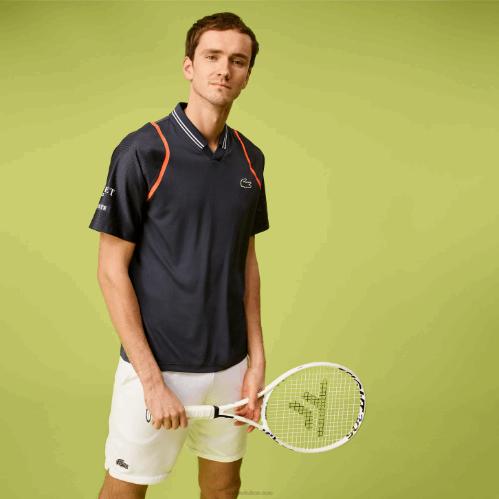homens Lacoste kxe azul tênis x daniil medvedev polo 08D0235