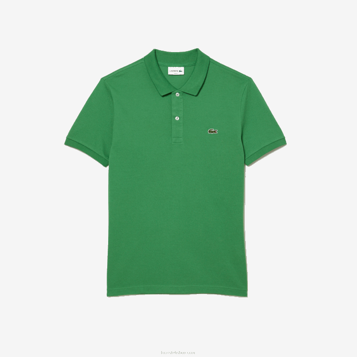 homens Lacoste l94 verde polo slim fit L.12.12 original 08D0248