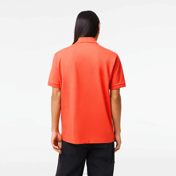 homens Lacoste laranja 02k polo l.12.12 original 08D0221